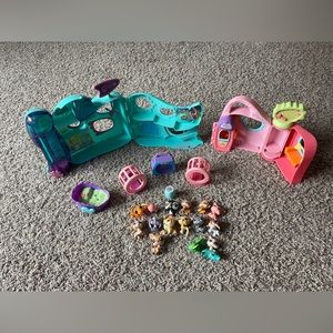 Vintage little pet shop LPS get better center dogs cats bunny fish penguin pig